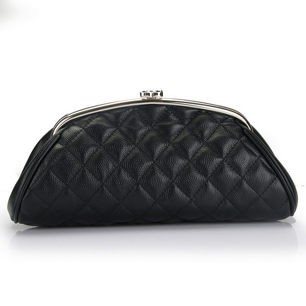 Fake Chanel Caviar Leather Coco Clutch Bags A35488 Black On Sale